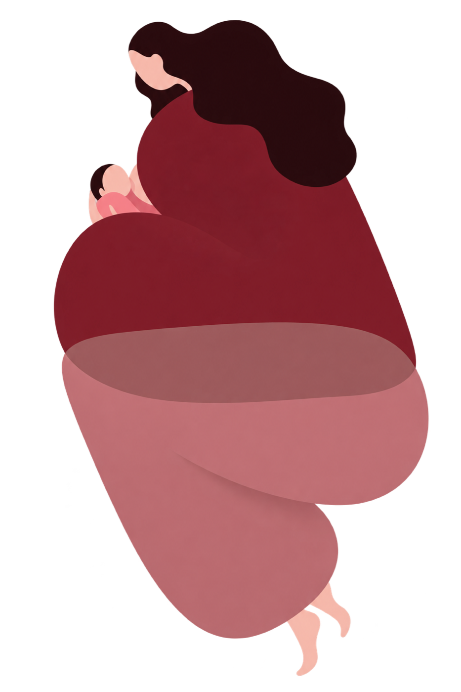 Abstrakte Illustration einer Mutter, die ihr Baby hält